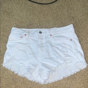 White free people jean shorts